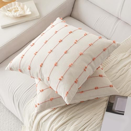 YEENAASY Boho Throw Pillow Covers 20x20 Set of 2 Farmhouse Pillow Cases - Image 2