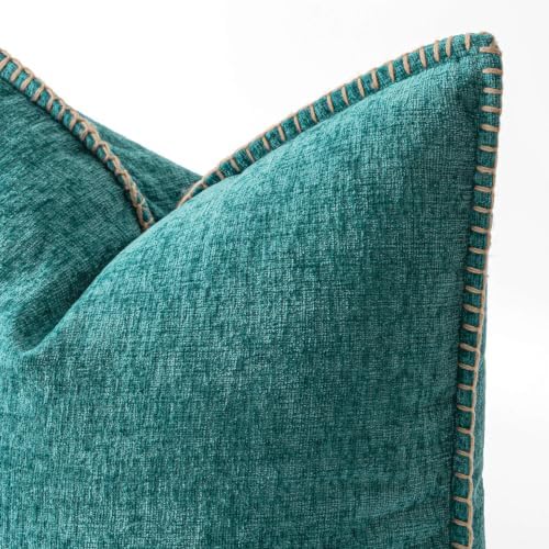 MIULEE Decorative Couch Throw Pillow Covers 18x18 Inch Teal 2 Pack - Image 2