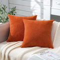 GAWAMAY Orange Chenille Throw Pillow Covers 16x16 Set of 2 by GAWAMAY