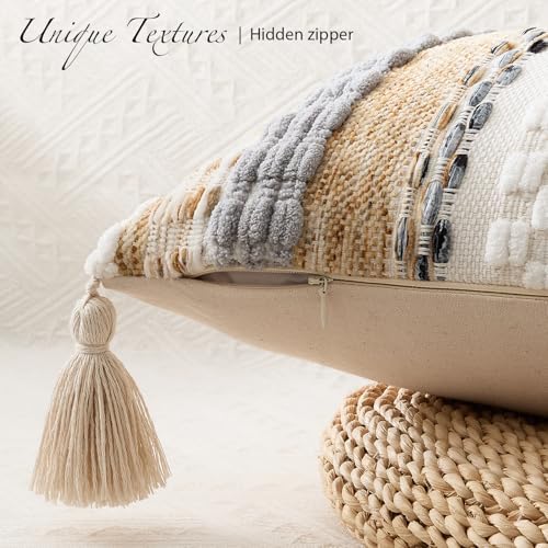 Kevin Textile Boho Tufted 14x36 Inch Lumbar Pillow Cover 1 Pack - Image 4