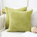 Home Brilliant Euro Sham 24x24 Summer Pillow Covers Set of 2 Striped Corduroy by HomeBrilliant