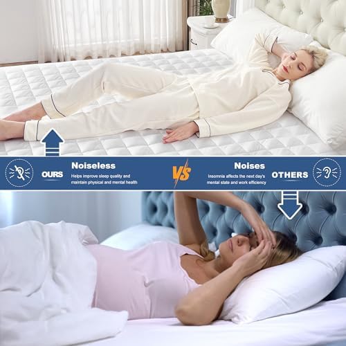 GRT Queen Waterproof Mattress Pad, Hollow Cotton Quilted Mattress Protector - Image 4