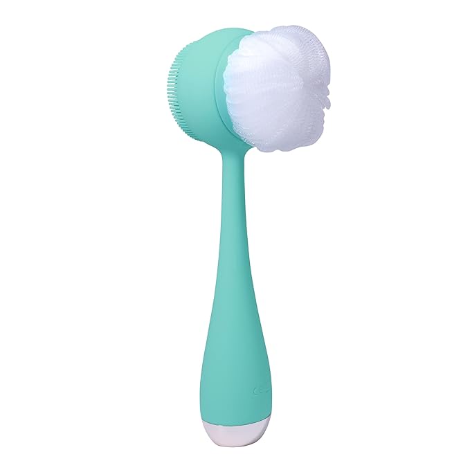 PMD Clean Body - Smart Body Cleansing Device with Silicone Brush & Three Interchangeable Attachments - Waterproof - SonicGlow Vibration - Cleanse, Exfoliate, & Massage Body