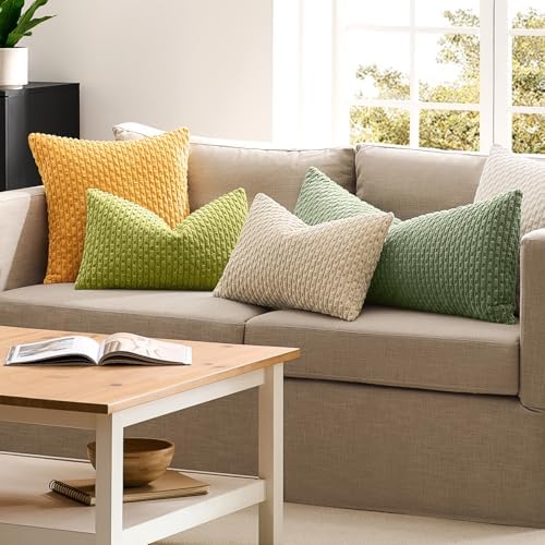 Kevin Textile Soft Corduroy 14"x36" Lumbar Pillow Cover 1 Pack, Sage Green - Image 6