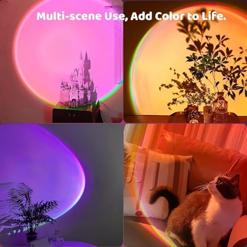 Sunset Lamp, Sun Light Projector for Aesthetic Room Decor,RGB Color Changing Night Light Mood Lighting for Bedroom,Gifts for Girl Kid Adults, 360°Rotation LED Light for Party TikTok Live Photography - Image 3