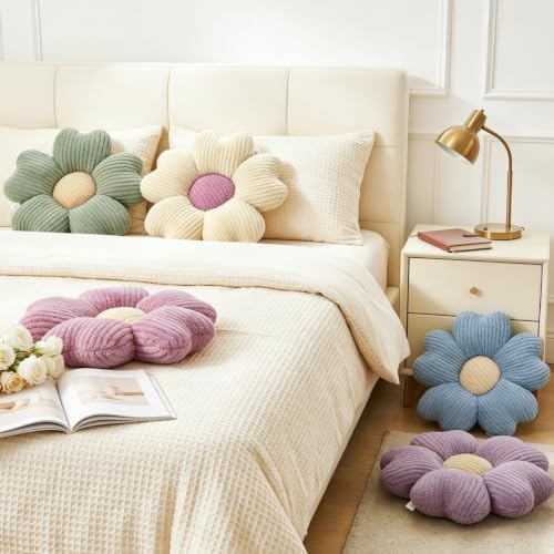 2 Pcs Flower Pillow 15'' Decorative Throw Pillows - Image 3
