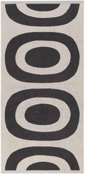 MARIMEKKO Melooni Terry Cotton Bath Towel (Charcoal) – Natural Forms Patterned Bath Towels – 59 in x 28 in