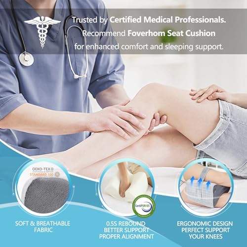foverhom Memory Foam Knee Pillow Orthopedic Leg Support Blue - Image 3
