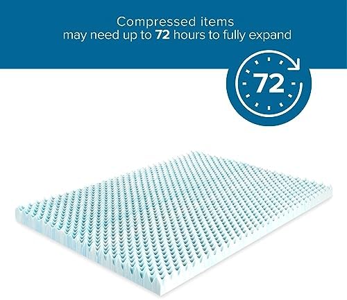 Zinus 2 Inch Swirl Gel Memory Foam Convoluted Mattress Topper / Cooling - Image 2
