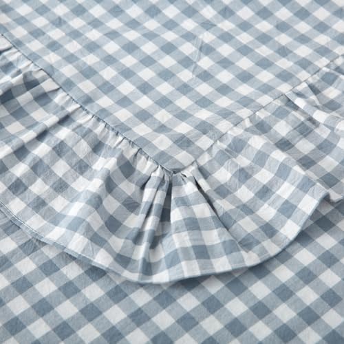 Mywinlle Blue Gingham Ruffle Pillow Covers Queen Size Set of 2 - Image 5