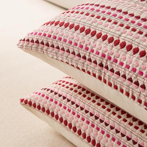 Boho Long Lumbar Body Decorative Throw Pillow Covers 14x36 Inch Pack of 1 Pink - Image 4