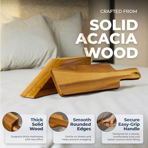 Acacia Wood Mattress Lifter & Bed Sheet Tucker Tool Set - Image 3