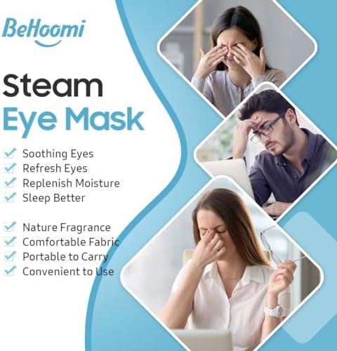 BeHoomi Steam Eye Mask, Self Heating Disposable SPA Warm Compress - Image 4