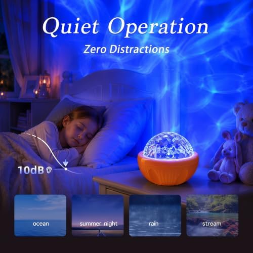 Northern Light Projector Night Light with Remote Control, Orange - Image 5