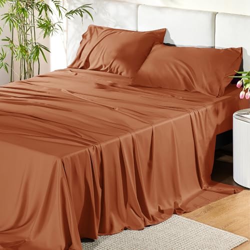 Bedsure PureWoven 100% Rayon Derived from Bamboo, Full Size Sheets by BEDSURE