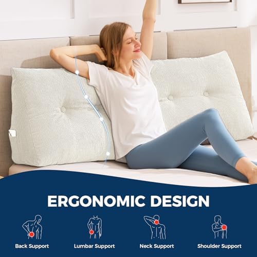 IASEAHK Headboard Pillow King, Wedge Pillow Headboard - Image 3