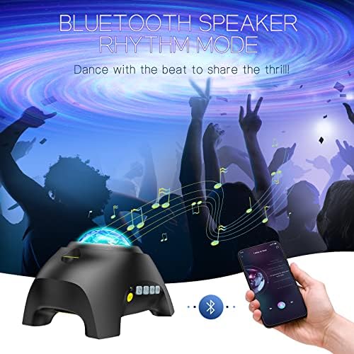 Northern Galaxy Light Aurora Projector with 33 Light Effects, Night Lights LED Star Projector for Bedroom Nebula Lamp, Remote Control, White Noises, Bluetooth Speaker for Parties, Jet Black - Image 4