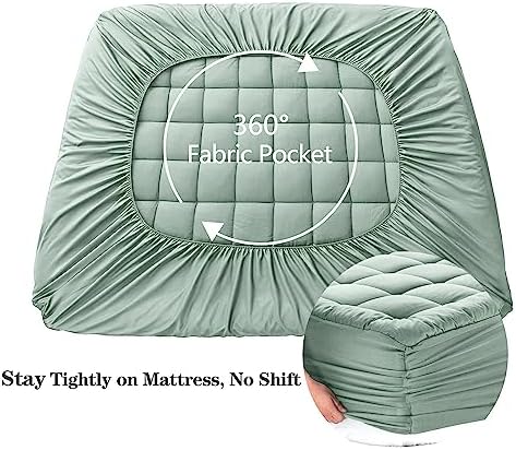 EASELAND Full Size Mattress Pad Pillow Top Mattress Topper Cotton Top - Image 4