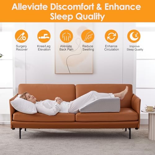 Ruqmuis Leg Elevation Pillow for After Surgery, 6inch Foam Leg Elevating Pillow - Image 5