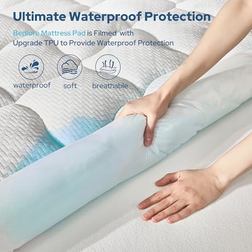 BEDLORE Waterproof Full Size Mattress Pad, Breathable Mattress Protector - Image 3