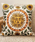 Embroidered Throw Pillow Cover 20x20 Inch, Sunflower Moon by Kokaaee