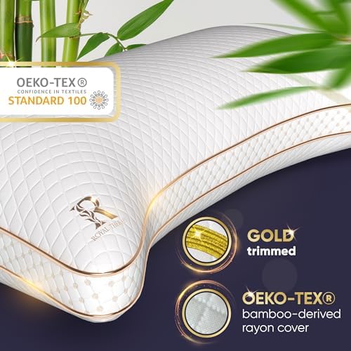 Royal Therapy Queen 2-Pack Memory Foam Pillow, Adjustable Shredded Odor-Free - Image 5