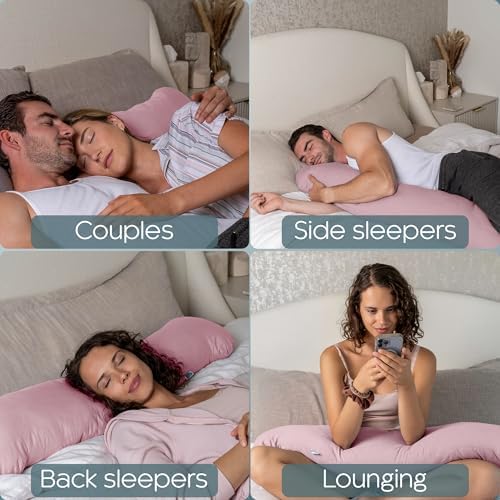 SleepCloud Weighted Body Pillow 8lbs, Cooling Tencel Cover, 48” x 14” XL - Image 5