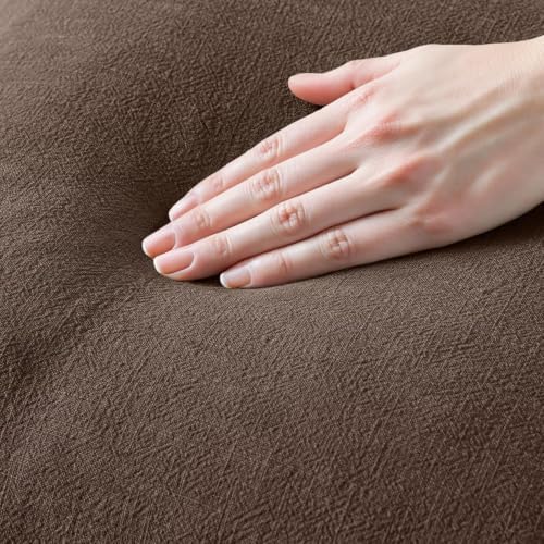 MIULEE Boho Linen Fringe Decorative Fall Pillow Covers Reddish Brown 18x18 - Image 2