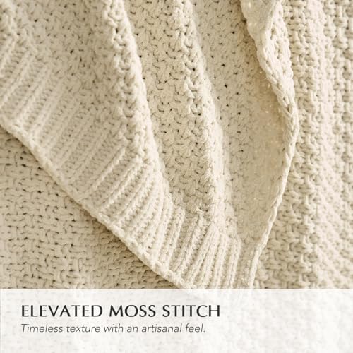 EVERGRACEHOME Chunky Chenille Knit Throw Blanket, 60 x 80 - Image 3