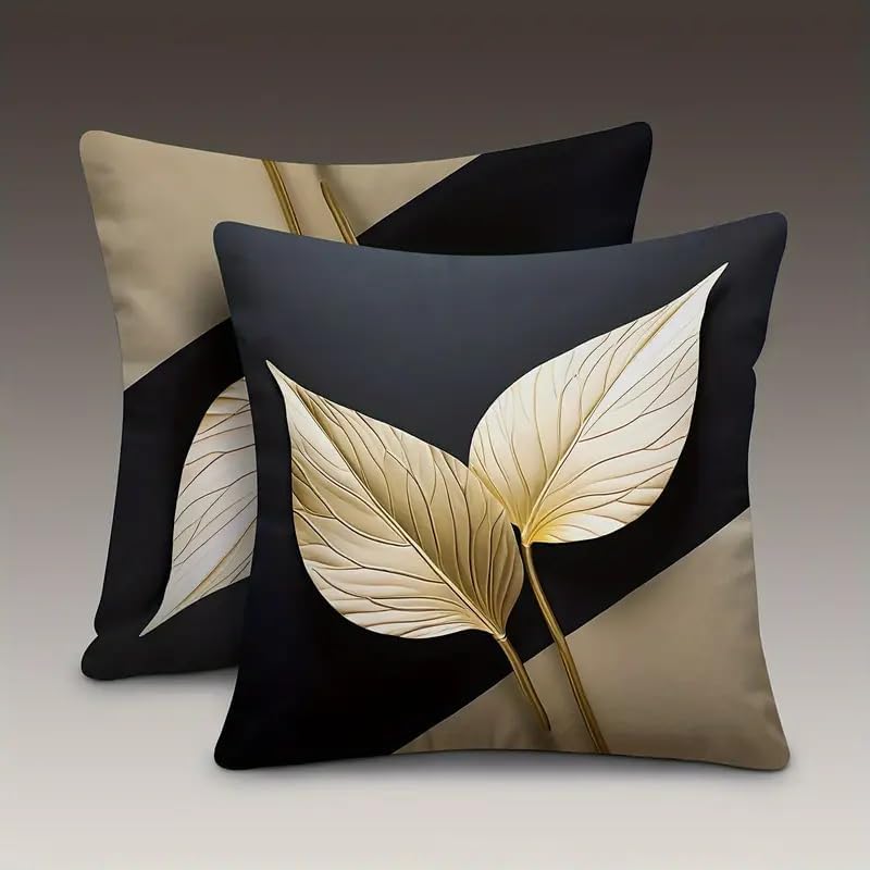 2pcs Modern Decorative Linen Throw Pillow Cover, Square Cushion Case - Image 4