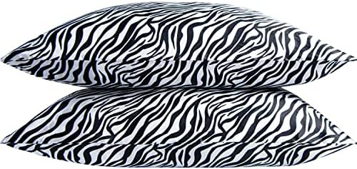 NTBAY Queen Satin Zebra Printed Pillowcases - Image 5