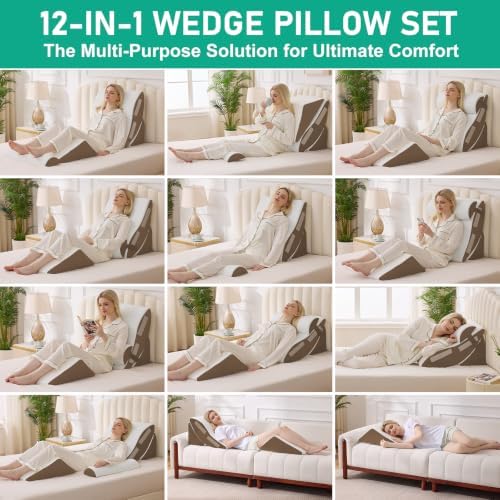 4PCS Wedge Pillow Set for After Surgery, Orthopedic Bed Wedge Pillow for Back - Image 5