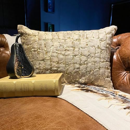 The HomeCentric Gold 12"x18" Lumbar Pillow Cover, Velvet Sequins & Animal - Image 3