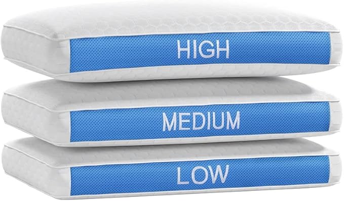 Glacia Contour Medium 5-inch Memory Foam Pillows for Back and Side Sleepers – Balanced Loft Gel Bed Pillows for Neck Pain | Breathable Cervical Neck Pillow for Restorative Rest, Queen Size