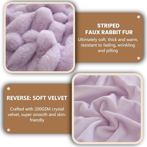 MEGO Body Pillow Cover 20x54, Fluffy Wide Ribbed Faux Rabbit Fur - Image 5