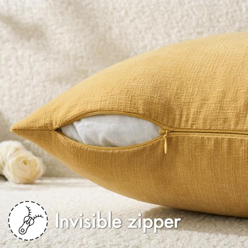 MIULEE Gold Chenille Couch Lumbar Throw Pillow Covers - Image 5
