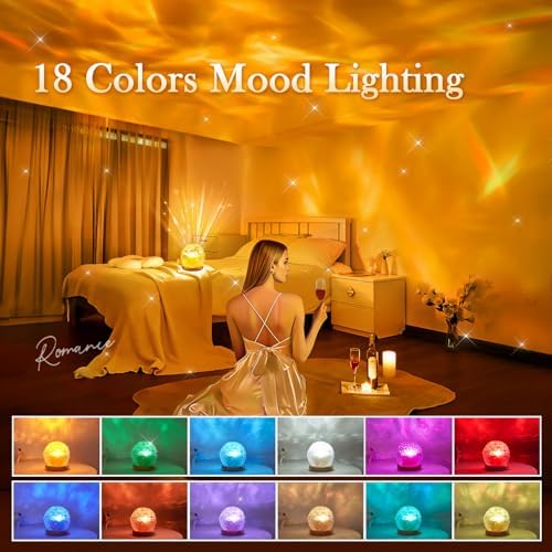 One Fire Ocean Projector for Bedroom,18-Color LED Mood Lighting,Girls Gifts - Image 3