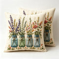 2D Flat Jar Wildflower Linen Throw Pillow Covers 18x18 Set of 2 by Unknown