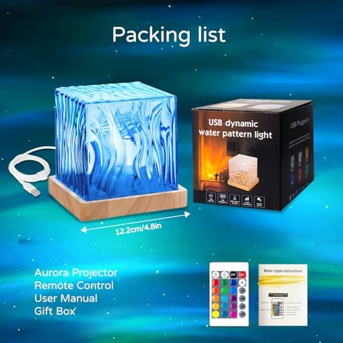 Northern Lights Projector,4.5" Aurora Light Projector Luminorthe Cube Lamp Mood Ambient Lighting with 16 Colors and Aurora Drift Effects for Room Decor Teen Girl Gifts Classroom - Image 6