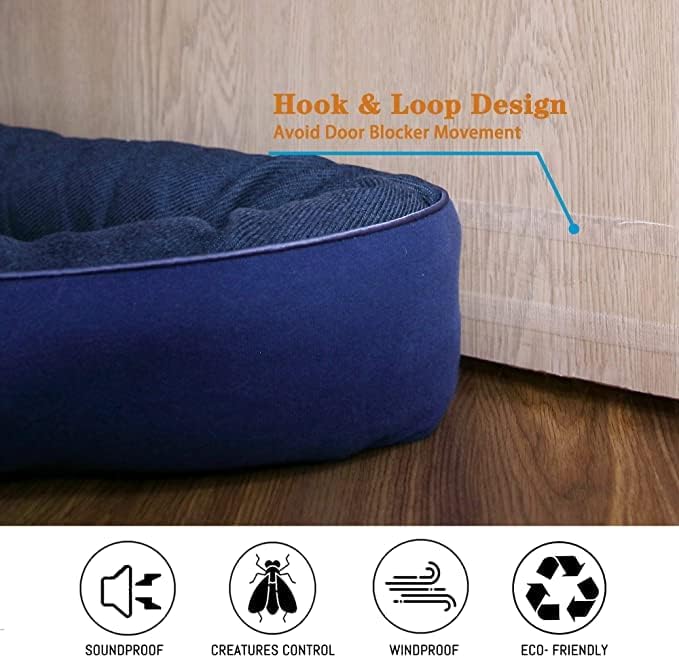 TORRAMI 32" Door Draft Stopper Under Bottom Insulation Noise Air Stopper 2.0LB,Draft Stopper Guard Seal for Doors and Windows - Dark Blue