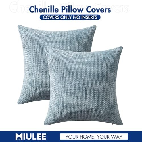 MIULEE Decorative Couch Throw Pillow Covers 16x16 Inch Coastal Blue 2 Pack - Image 7