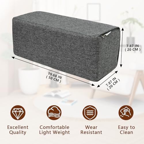 2 Pack Couch Arm Rest Pillow, High Density Foam Armrest Cushion, Removable & - Image 2