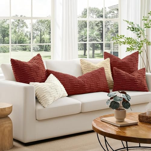 Kevin Textile 12x24 Inch Fall Lumbar Pillow Cover 1 Pack Soft Plush Stripe - Image 5