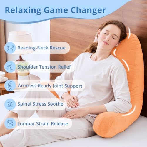 Sasttie Reading Pillow for Bed, Back Pillow for Sitting Up - Image 5