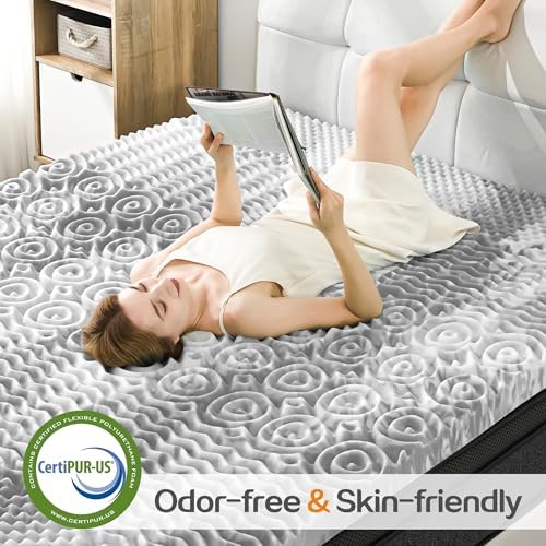SINWEEK Mattress Topper 5-Zone Memory Foam Mattress Topper Pressure Relieve - Image 5