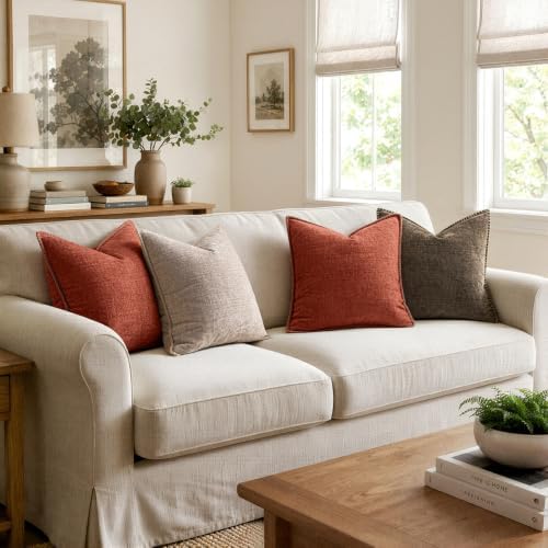 MIULEE Decorative Couch Throw Pillow Covers 18x18 Inch Taupe 2 Pack - Image 5