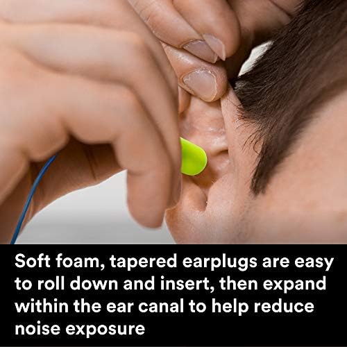 3M Ear Plugs with Cord, E-A-Rsoft Yellow Neons 311-1250, NRR 33 - Image 4