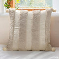 Boho Throw Pillow Covers 18x18 Tufted Home Decor Natural Beige by LOOPUINHOM