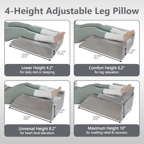4 Heights Leg Elevation Pillow Blood Circulation, L 29" - Image 2