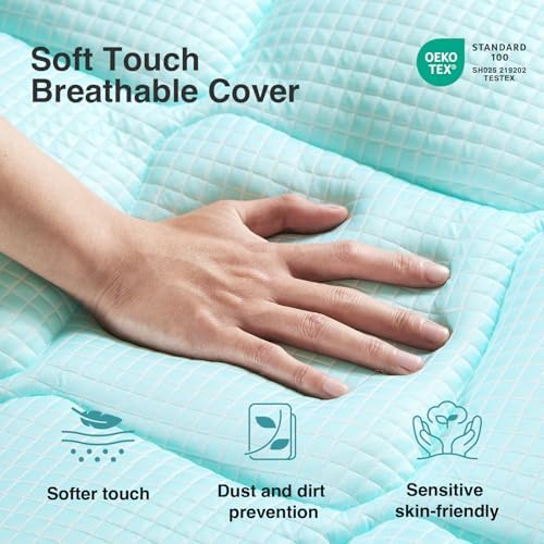 Novilla 3 Inch Dual Layer Cooling Gel Memory Foam Mattress Topper Full Size - Image 6
